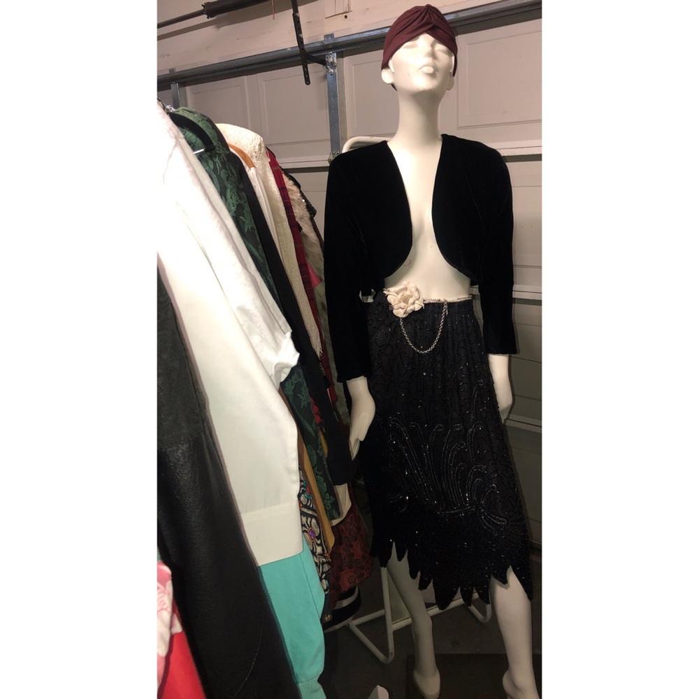 Vintage beaded black skirt
